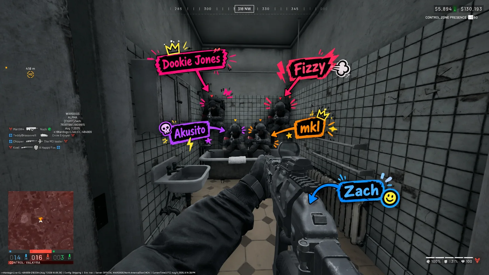 The WARDOGS Fight Club squad gathered together in-game
